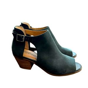 Lucky Brand Black Leather Barimo Booties Ankle Boots Womens Size 9